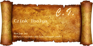 Czink Ibolya névjegykártya
